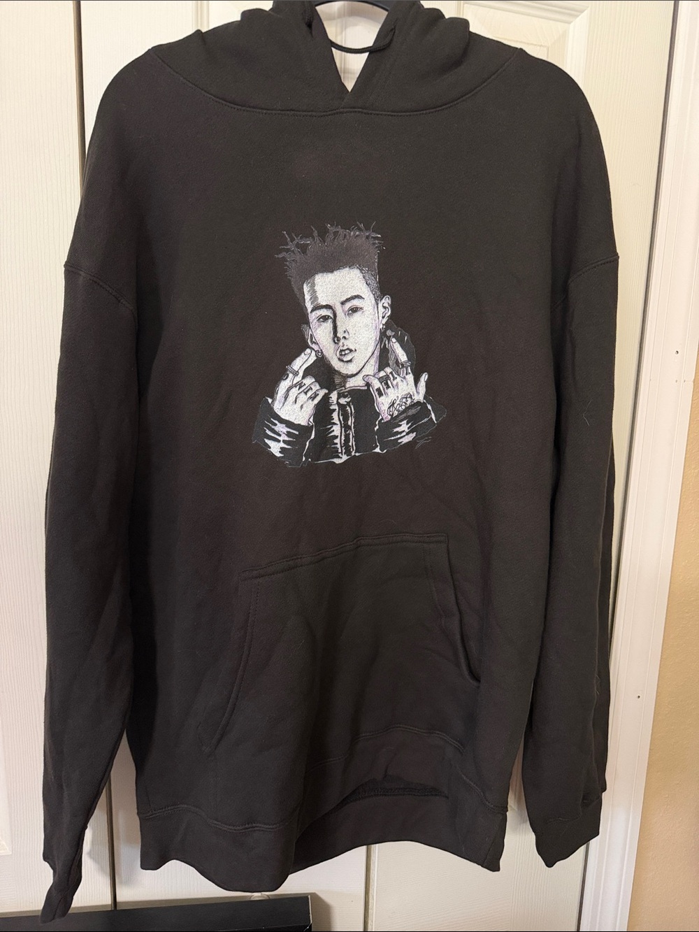 Jay Park Black Graphic Crewneck Hoodie Sweatshirt